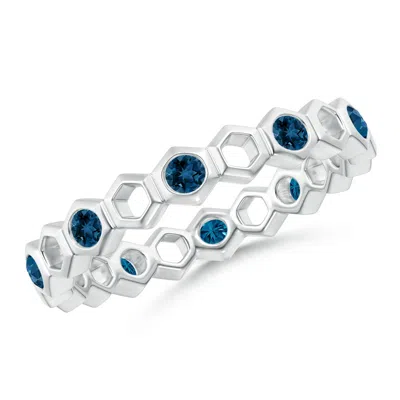 ANGARA HEXAGONAL ALTERNATE LONDON BLUE TOPAZ ETERNITY RING