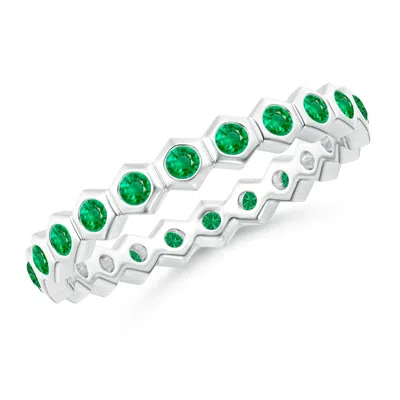 ANGARA HEXAGONAL EMERALD ETERNITY RING