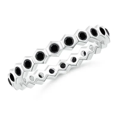 ANGARA HEXAGONAL ENHANCED BLACK DIAMOND ETERNITY RING