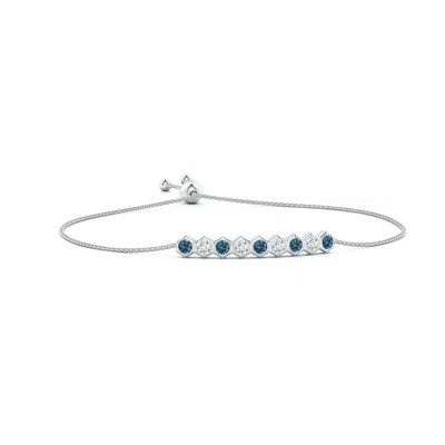 ANGARA HEXAGONAL ENHANCED BLUE AND WHITE DIAMOND BOLO BRACELET