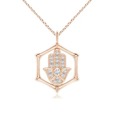 ANGARA HEXAGONAL INDOCHINE BAMBOO HAMSA PENDANT WITH DIAMOND