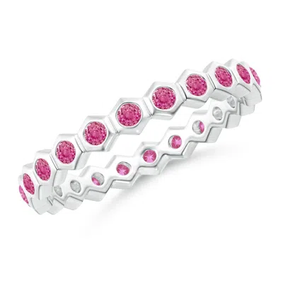ANGARA HEXAGONAL PINK SAPPHIRE ETERNITY RING