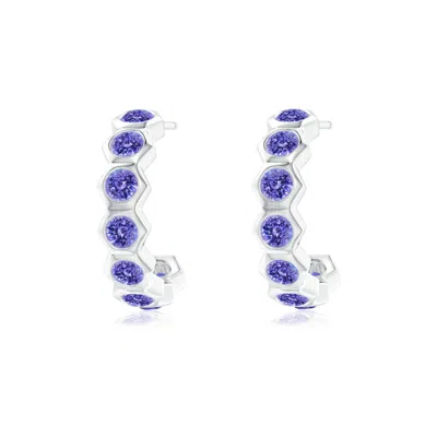ANGARA HEXAGONAL SMALL TANZANITE J-HOOPS