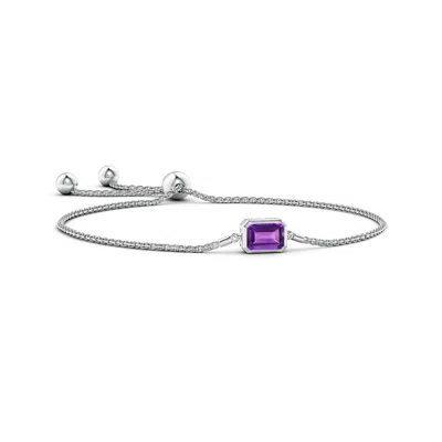 ANGARA HORIZONTALLY SET EMERALD-CUT AMETHYST BOLO BRACELET