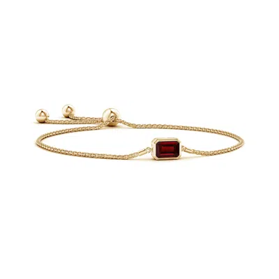 ANGARA HORIZONTALLY SET EMERALD-CUT GARNET BOLO BRACELET