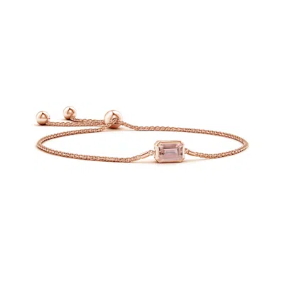 ANGARA HORIZONTALLY SET EMERALD-CUT MORGANITE BOLO BRACELET
