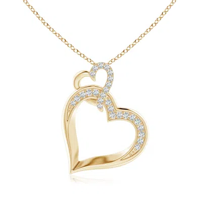 ANGARA INTERLINKED DIAMOND TILTED HEART PENDANT