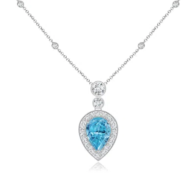 ANGARA INVERTED PEAR LAB-GROWN FANCY INTENSE BLUE DIAMOND NECKLACE