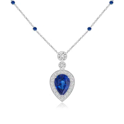 ANGARA INVERTED PEAR SAPPHIRE NECKLACE WITH DIAMONDS