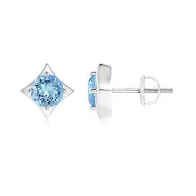 ANGARA KITE-FRAMED AQUAMARINE STUD EARRINGS