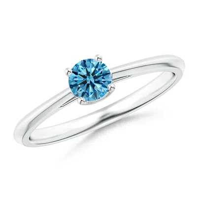 ANGARA KNIFE-EDGED CLASSIC ROUND LAB-GROWN FANCY INTENSE BLUE DIAMOND SOLITAIRE RING