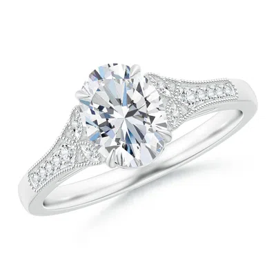 ANGARA LAB-GROWN AEON VINTAGE INSPIRED OVAL DIAMOND SOLITAIRE ENGAGEMENT RING WITH MILGRAIN