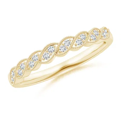 ANGARA LAB-GROWN AEON VINTAGE STYLE DIAMOND TWISTED HALF ETERNITY MILGRAIN WEDDING RING