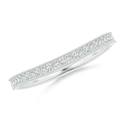 ANGARA LAB-GROWN AEON VINTAGE STYLE PAVE-SET DIAMOND CURVED WEDDING RING WITH MILGRAIN