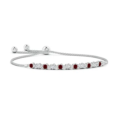 ANGARA LAB-GROWN ALTERNATE RUBY AND DIAMOND XO BOLO BRACELET