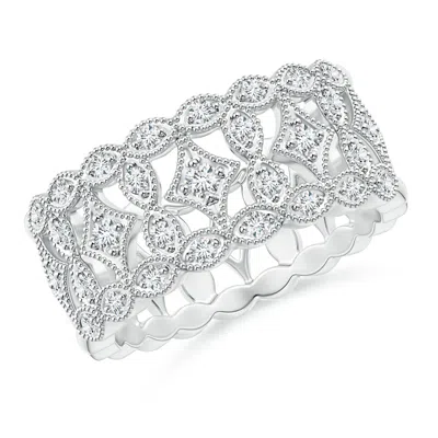 ANGARA LAB-GROWN ART DECO INSPIRED FILIGREE DIAMOND WEDDING RING