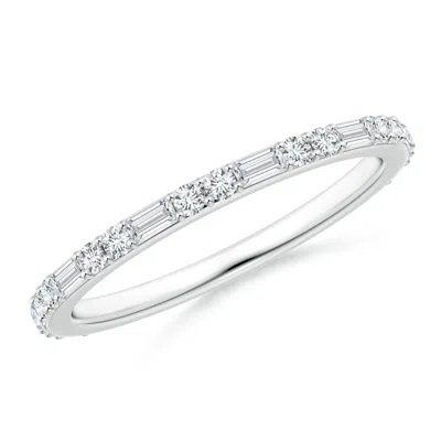 ANGARA LAB-GROWN BAGUETTE & ROUND DIAMOND HALF ETERNITY STACKABLE RING