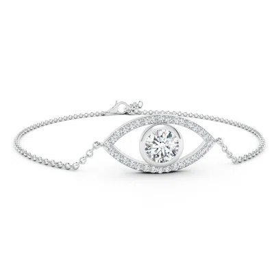 ANGARA LAB-GROWN BEZEL-SET DIAMOND EVIL EYE BRACELET WITH ACCENTS