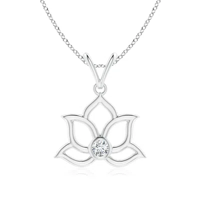 ANGARA LAB-GROWN BEZEL-SET DIAMOND LOTUS FLOWER PENDANT