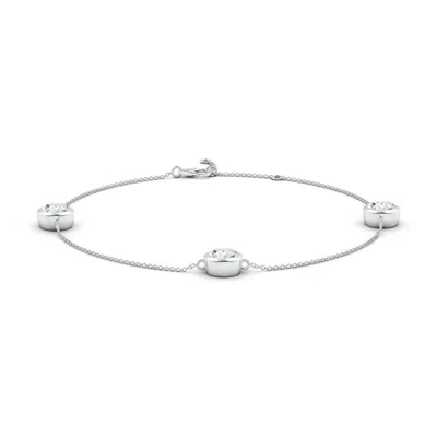 ANGARA LAB-GROWN BEZEL-SET DIAMOND STATION ADJUSTABLE ANKLE BRACELET