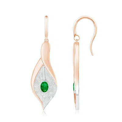 ANGARA LAB-GROWN BEZEL SET EMERALD CALLA LILY DROP EARRINGS