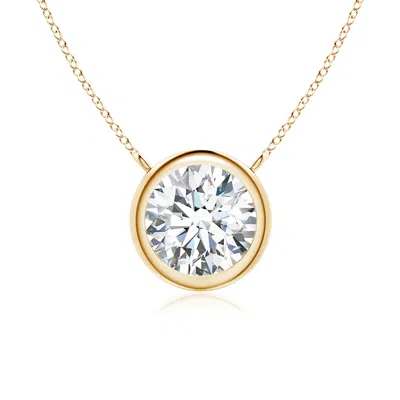 ANGARA LAB-GROWN BEZEL-SET ROUND DIAMOND SOLITAIRE NECKLACE