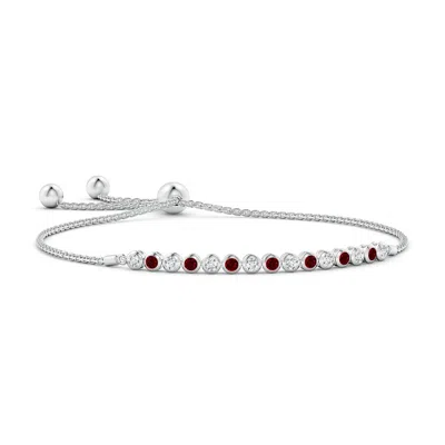 ANGARA LAB-GROWN BEZEL-SET RUBY AND DIAMOND TENNIS BOLO BRACELET