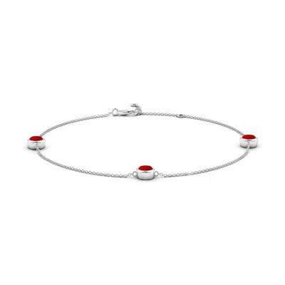 ANGARA LAB-GROWN BEZEL-SET RUBY STATION ADJUSTABLE ANKLE BRACELET