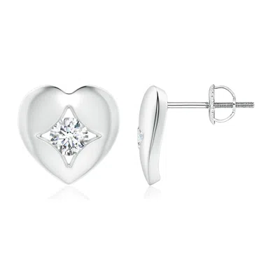 ANGARA LAB-GROWN CHANNEL-SET DIAMOND SOLITAIRE HEART-SHAPED STUD EARRINGS