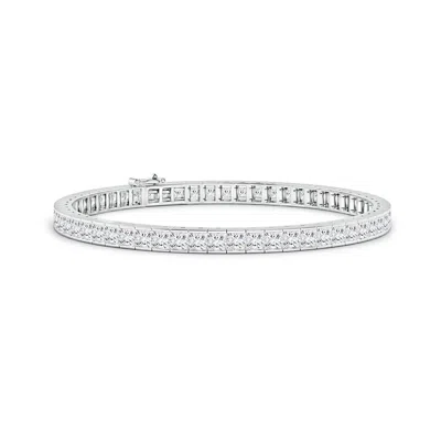 ANGARA LAB-GROWN CHANNEL-SET PRINCESS-CUT DIAMOND TENNIS BRACELET