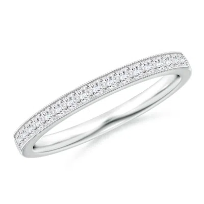 ANGARA LAB-GROWN CHANNEL-SET PRINCESS-CUT DIAMOND WEDDING RING WITH MILGRAIN