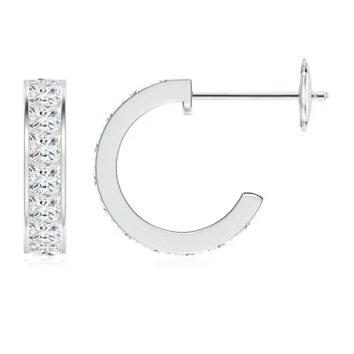 ANGARA LAB-GROWN CHANNEL-SET PRINCESS DIAMOND HUGGIE HOOP EARRINGS