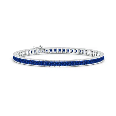 ANGARA LAB-GROWN CHANNEL-SET SQUARE SAPPHIRE TENNIS BRACELET