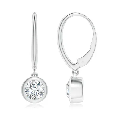 ANGARA LAB-GROWN CLASSIC BEZEL-SET ROUND DIAMOND LEVERBACK DROP EARRINGS