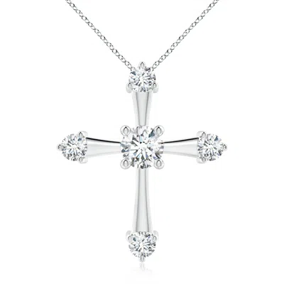 ANGARA LAB-GROWN CLASSIC DIAMOND BUDDED CROSS PENDANT