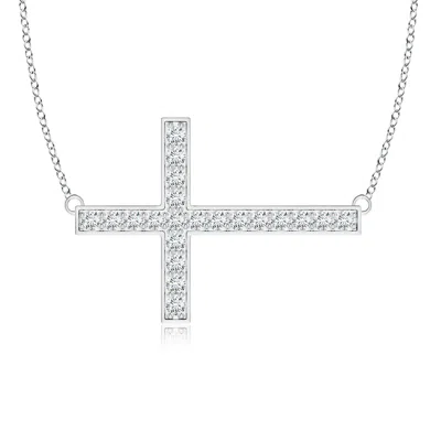 ANGARA LAB-GROWN CLASSIC DIAMOND SIDEWAYS CROSS NECKLACE