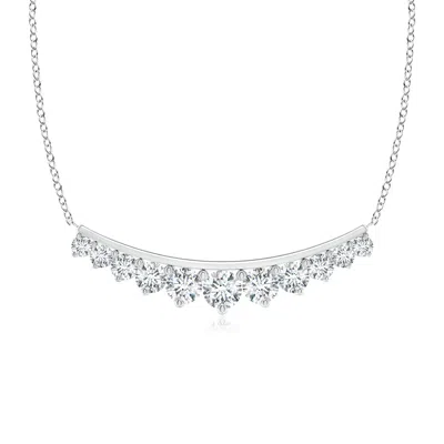 ANGARA LAB-GROWN CLASSIC GRADUATING ROUND DIAMOND CURVED NECKLACE