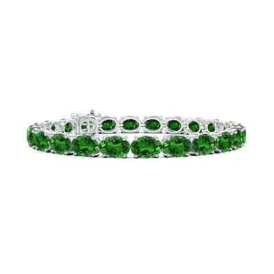 ANGARA LAB-GROWN CLASSIC OVAL EMERALD TENNIS LINK BRACELET