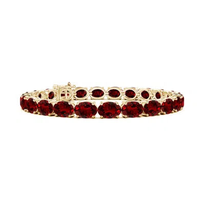ANGARA LAB-GROWN CLASSIC OVAL RUBY TENNIS LINK BRACELET