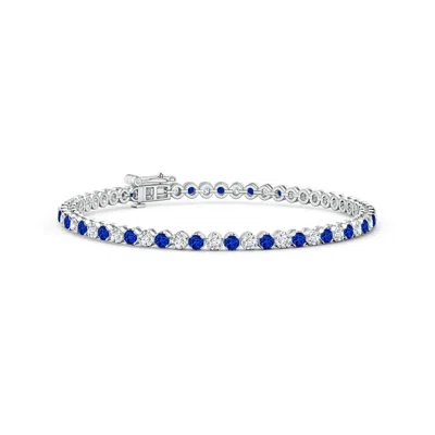 ANGARA LAB-GROWN CLASSIC ROUND SAPPHIRE AND LAB DIAMOND TENNIS BRACELET
