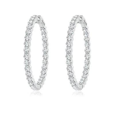 ANGARA LAB-GROWN CLASSIC SHARED PRONG DIAMOND INSIDE OUT HOOP EARRINGS