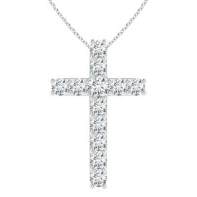 ANGARA LAB-GROWN CLASSIC SHARED PRONG-SET DIAMOND CROSS PENDANT
