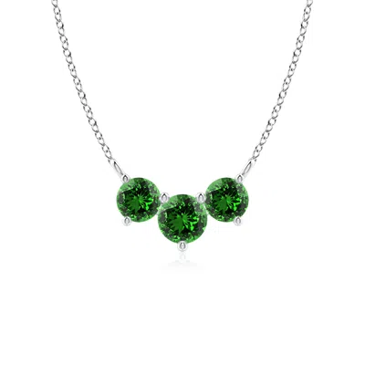 ANGARA LAB-GROWN CLASSIC TRIO EMERALD NECKLACE