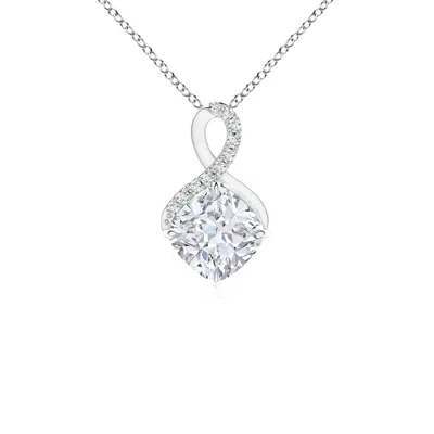 ANGARA LAB-GROWN CLAW-SET DIAMOND INFINITY PENDANT WITH LAB DIAMOND ACCENTS