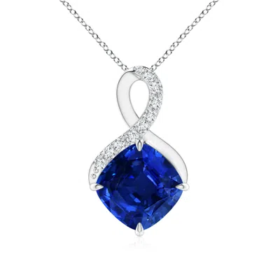 ANGARA LAB-GROWN CLAW-SET SAPPHIRE INFINITY PENDANT WITH LAB DIAMONDS