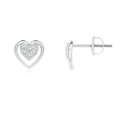 ANGARA LAB-GROWN CLUSTER DIAMOND OPEN HEART STUD EARRINGS