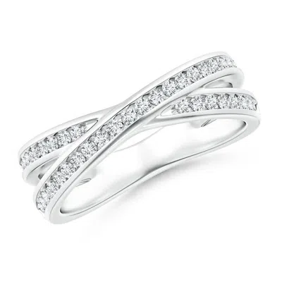 ANGARA LAB-GROWN CRISS-CROSS CHANNEL-SET DIAMOND WEDDING RING