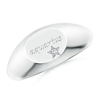 ANGARA LAB-GROWN DIAMOND AQUARIUS ENGRAVED SIGNET RING