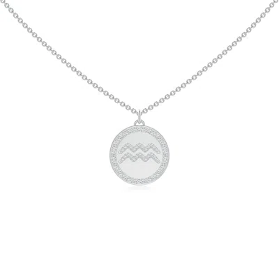 ANGARA LAB-GROWN DIAMOND AQUARIUS ZODIAC SIGN REVERSIBLE MEDALLION PENDANT
