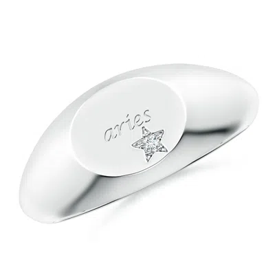 ANGARA LAB-GROWN DIAMOND ARIES ENGRAVED SIGNET RING